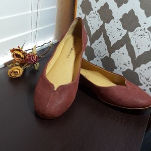 Lucky Brand Ballet Flats, Burgandy Leather, 7M